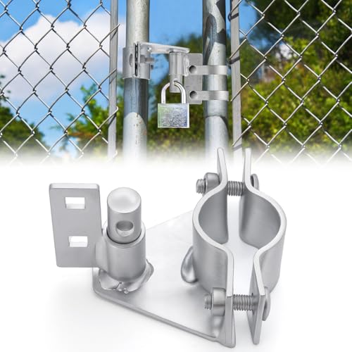Zonon Heavy Duty Chain Link Gate Latch, Fits 1-5/8" and 1-7/8" Gate Pipe, Galvanized Steel Sliding Rolling Latch with Padlock Hole, Anti-Theft Lock for Fence, Yard & Farm Gates