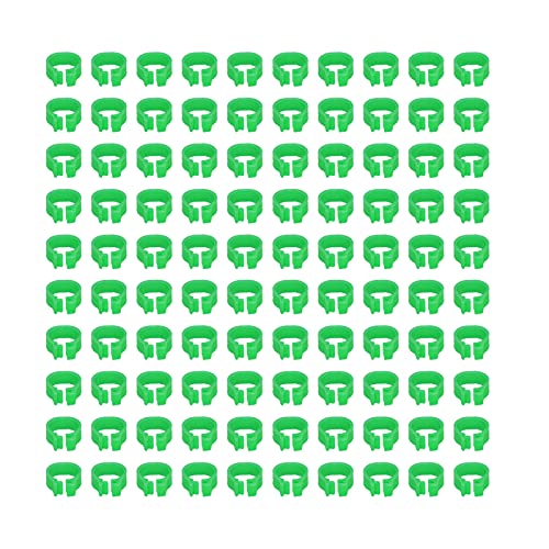 Zerodis 100PCS 8mm Leg Rings, Plastic Identification Bands for Pigeons, with Reusable Easy to Install for Poultry Dove Marking (Green) - color: Green