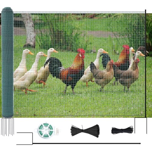 Non Electric Fence Netting, 40in x 164ft Movable Livestock Nets | Portable Chicken Mesh for Ducks, Goats, Sheep, Dog, Reusable Nylon Animal Barrier Fencing for Backyards, Farms Ranches - size: 40in x 164ft(Nylon)