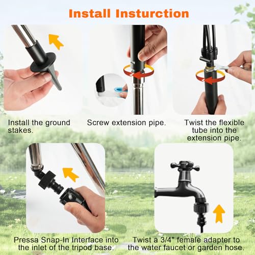 Misters for Outside Patio,Cymuber 26.5 FT Portable Water Mister for Cooling Outdoor, Flexible Stand Misting System with Adjustable Height for BBQ, Pet Playing, Patio Cooling, Backyard Garden