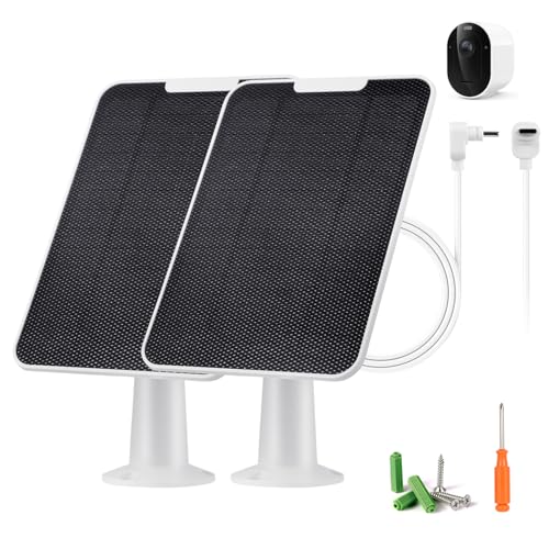 Solar Panel Charger Compatible with Arlo Pro 6/6 XL, 6V 5W Solar Panel for Arlo Pro Security Camera 2K HDR (6th Gen, 2025 Release), IP65 Weatherproof, USB-C Plug, 9.8ft Cable Secure Wall Mount, 2 Pack - size: for Arlo Pro 6-2 Pack