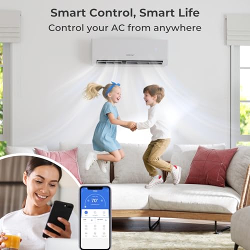 COSTWAY 18k Dual 2 Zone Mini Split Air Conditioner, 22 SEER2 9000 BTU+ 9000 BTU, 208-230V, Wifi Enabled Multi Zones Mini Split AC Heat Pump Full Set, Ductless Energy Star - size: Dual Zone 9000 BTU+9000 BTU