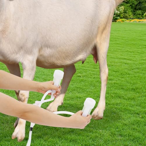 3L Portable Milking Machine for Goats and Cows, Electric Vacuum Pulsator with Adjustable Pressure, Stainless Steel Bucket with Auto Stop Check Valve Cow Milker Machine for Farm - size: 3L