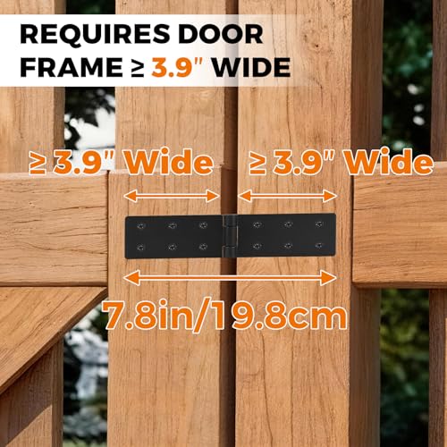 Fence Hinges for Outdoor Wood Gates Heavy Duty,270°Solid Folding Butt Hinges, Rust-Resistant (3 Pack) - size: Hinges Heavy Duty 3Pcs