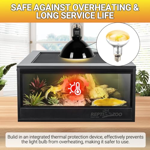 REPTI ZOO 2PACK Reptile Heat Lamp Bulb, 100W Full Spectrum UVA UVB Sun Lamp, Self-Ballasted Vapor Basking Lamp for Bearded Dragon Gecko Lizard Snake Chameleons Turtle Chicken