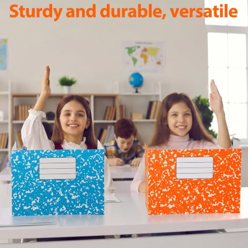 Sabary 24 Pack Desk Dividers for Students,Marble,Colorful | Privacy Folders Testing Dividers with Labels, Standard School Privacy for Classroom Teacher Supplies - color: Colorful, style: Marble