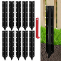 SDSNTE Steel Fence Post Repair Stakes for Fence Post Support, 10 Pcs | 14 Ga Heavy-Duty, Easy Installation Kit Included
