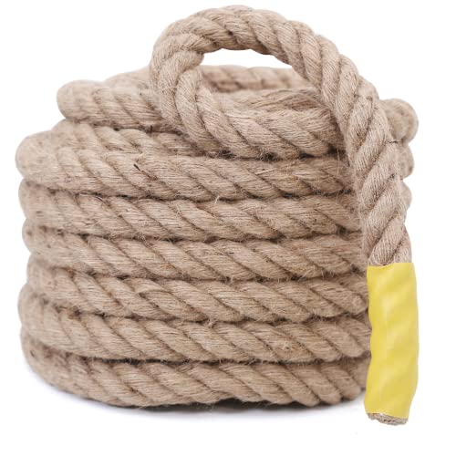 Jute Rope,5/8 inch x 100 FT Natural Twisted Manila Heavy Duty Hemp Ropes for Crafts,Swing for Tree,Gardening, Bundling, Hammock, Nautical, Tug of War, Railings, Home Decorating - size: 5/8 inch x 100 FT