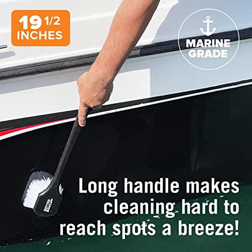 Stiff Hand Scrub Brush, Large Handle Heavy Duty Tire and Wheel Cleaning | Tool, Outdoor Boat Scrubber with Handle, Carpet Cleaner, All-Purpose Cleaning Brush - style: Long Handle