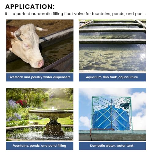 Brass Float Valve for Water Trough Stock Tank,3/4 Inch Automatic Water Level Control Pond Farm Livestock Cattle Goat Horse Livestock Waterer Pool Auto fill Float Valve (3/4" 2PCS) - style: 3/4" 2PCS