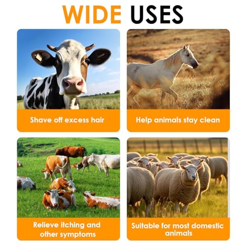 4pc Livestock Scratch Brushes, 20'' x 7.3'' Heavy Duty Cow Scratcher Wall Mount, Flexible Anti-Itch Grooming Tool for Cattle, Goat, Horse Grooming Supplies with Screws and Nuts - color: blue yellow
