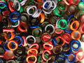 100 Pack Spiral Chicken Poultry Leg Bands Rings - #11 11/16" size - Mixed Colors