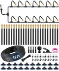 52FT 5/16" Misting Irrigation System for Garden with 20 Adjustable Nozzles | 360° Bendable Copper Nozzles, Quick Connect, Steady Flow, UV-Resistant PE Tubing & Accessories, Garden Beds& Greenhouse - size: 52 FT+20 Nozzles