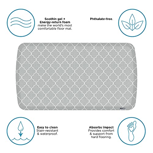 GelPro Elite Trellis Light Grey Kitchen Comfort Mat, 20" x 36 - color: Trellis Light Grey, size: 36"L x 20"W x 0.8"Th