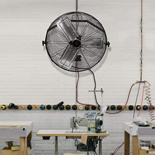 Simple Deluxe 24 Inch Industrial Wall Mount Fan, 3 Speed Commercial Ventilation Metal Fan, Black - size: 24 Inch, style: 1 Pack
