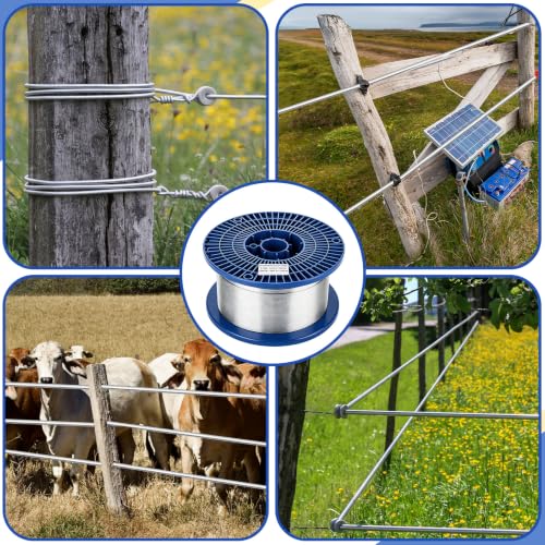 Gisafai 4000 ft 14 Gauge Aluminum Wire for Electric Fencing, Aluminum Alloy Wire for Electric Fencing, High Conductivity & Durability - size: 4000 ft 14 Gauge