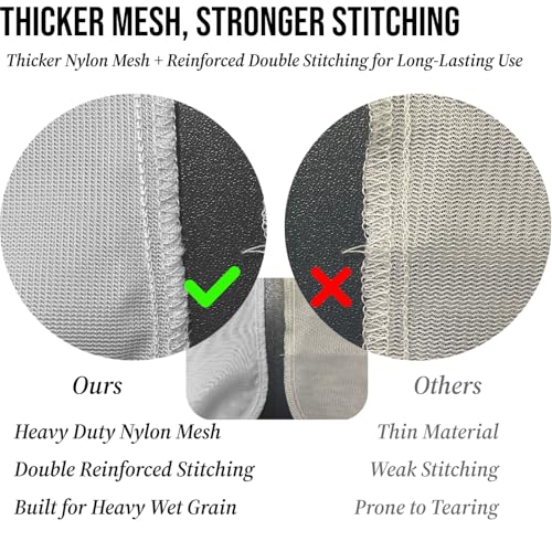 5 Pack BIAB Brewing Bag, 18" x 16", 250 Micron Reusable Fine Mesh Brew in a Bag with Reinforced Stitching & Drawstring, Heavy Duty Nylon Straining Bag for All Grain Home Brewing & Beer Wine Cider - size: 5Pack 18" X 16"