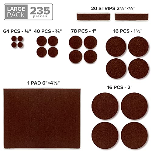 Felt Furniture Pads X-PROTECTOR 235 PCS Premium Furniture Pads - Felt Pads Furniture Feet Best Wood Floor Protectors - Protect Your Hardwood & Laminate Flooring! | Furniture Feet Best Wood Floor Protectors - Protect Your Hardwood & Laminate Flooring! - si