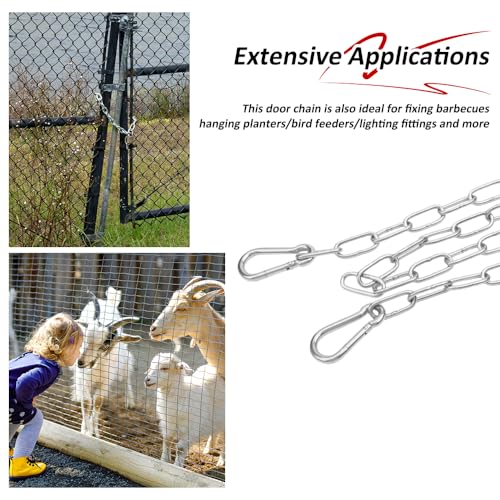 40 Inch Gate Chain Lock, 1 Pack Stainless Steel Gate Chain Lock, Gate Chain for Garden, Yard, and Farm Use Outdoor Fence, for Pet Cages, Dog Horse Goat Cow Corral Supplies, Heavy Duty Hanging Chains