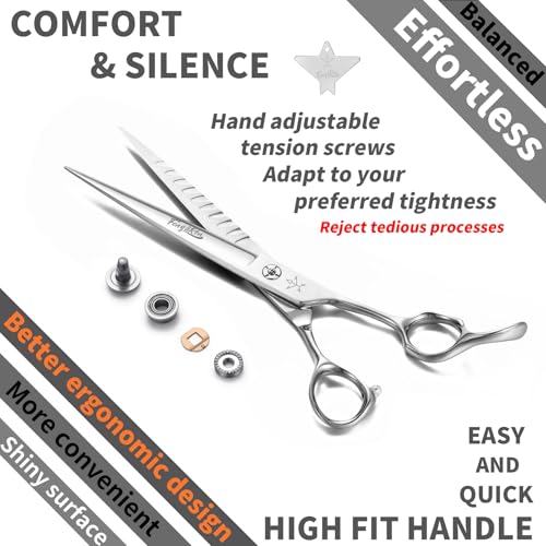 High-end Professional Dog Grooming Scissors Pet Grooming Shears 7.5 Inches Extremely Very Sharp Made Of Stainless Steel Alloy By Hand For Dog Cat Groomer - color: 7.5inch Shears