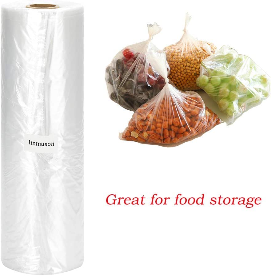 Immuson 12" x 20" Plastic Produce Bag on a Roll Food Storage Bag Clear Plastic Produce Bag for Fruits, Vegetable,Bread, Kitchen Bags (2800 Bags-8 Roll) - size: 8 Roll-2800 Bags