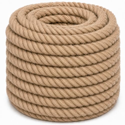 Twisted Manila Rope (1.5 Inch x 20 Feet) Natural Jute Thick Hemp Rope for Docks, Railings, Landscaping, Decorating - size: 1.5 Inch x 20 Feet