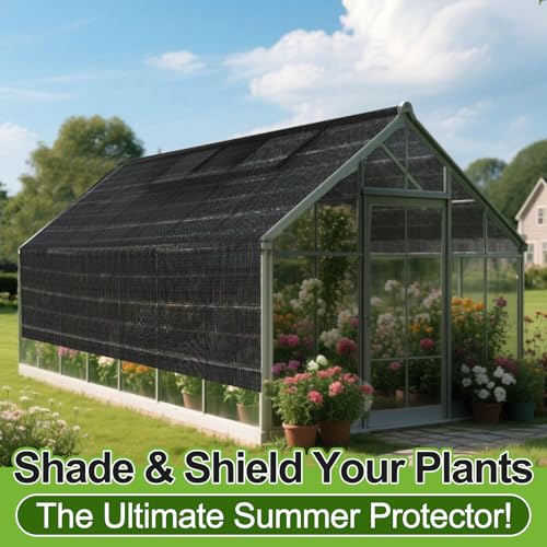 Bigmeta Cuttable Shade Cloth for Garden | 10x20FT 50% UV-Resistant Mesh Tarp with Rope, Black Sun Cover Net for Patio Greenhouse Raised Beds Plants - size: 10x20FT