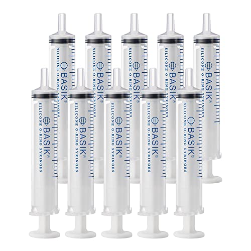 BASIK Silicone O Ring 5cc Reusable Feeding And Oral Syringe 10/Pack | Caps Included, Individually Wrapped, For Hand Feeding Small Animals, For Measurements
