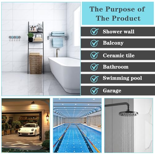 Floor Scrub Brush for Cleaning Bathroom,Kitchen,Patio,Tile,Garage and Deck | Adjustable Long Handle; 2-in-1 Scrape and Heavy-Duty Stiff Bristle; Hanging Hook; Dureable;