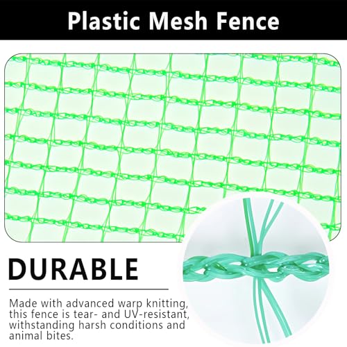POYEE Deer Fence Netting 7x100ft Plastic Mesh Netting for Garden Protection | Temporary Fence Animal Barrier for Plants, Fruit Trees, Vegetables Against Deer, Birds, Chicken, Squirrels, Rabbits, Green - color: Green, size: 7x100ft