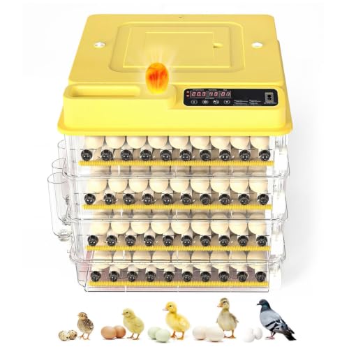 New 288 Egg incubators for Hatching Eggs with Automatic Turning | Egg incubator with temperature control, incubation day tracking, smarts egg turning system and multi-poultry support - color: 288 Egg Yellow