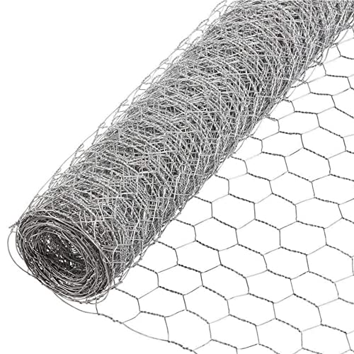Chicken Wire Netting Galvanized Wire Mesh Hexagonal Fencing for Poultry Garden Fencing Barrier 6FTx50FT - size: 6FTx50FT