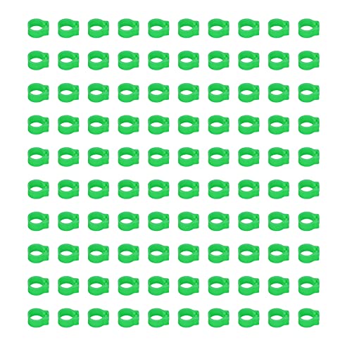 Zerodis 100PCS 8mm Leg Rings, Plastic Identification Bands for Pigeons, with Reusable Easy to Install for Poultry Dove Marking (Green) - color: Green