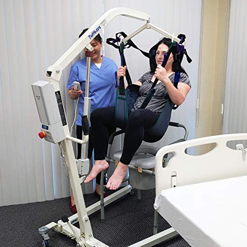 Universal Divided Leg Lift Sling with Headrest (Large) Compatible with Hoyer, Invacare, McKesson, Drive, Lumex, Medline, Joerns and Other Patient Lifts, Solid Fabric Polyester - size: Large (Pack of 1)