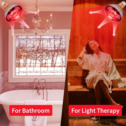 6 Pack 250W Heat Lamp Bulbs for Chicks, R40 Brooder Heat Lamp for Chickens, Infrared Reflector Heating Bulbs, Incandescent Heat for Pet, Bathroom, Food