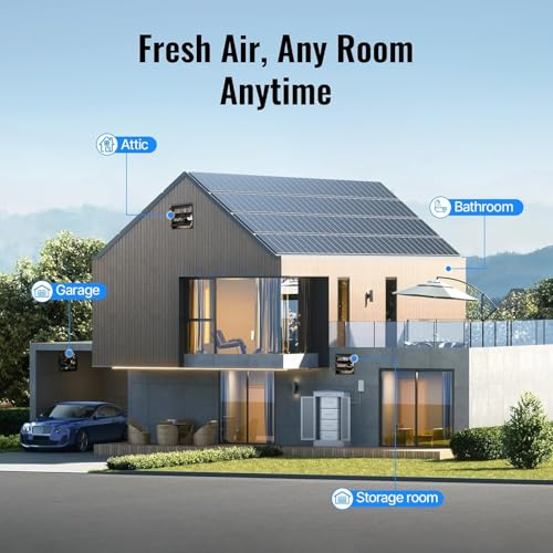 8 Inch Shutter Exhaust Fan for Chicken Coop 760 CFM, Plug & Play | Wall Mounted Exhaust Fan, 40dB Quiet Cooling Attic Fan for Shed, Garage, Greenhouse, Basement, Chicken Coop, Generator Room - size: 8 Inch