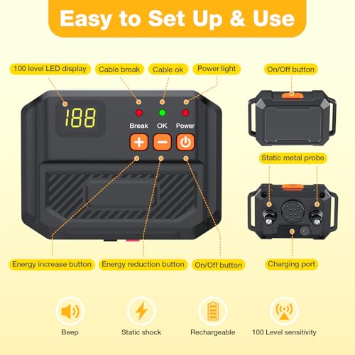 PcEoTllar Electric Fence for Dogs, Safe In Ground Fence Syetem, 1 Receiver | IPX7 Waterproof and Rechargeable Receicer, Comfortable & Adjustable Collar, Easy to Install & Operate, with 656Ft Wire - size: For 1 dog