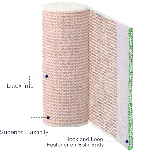 24 Pack Elastic Bandage Wrap 6” Bandage Wrap with Hook and Loop Closure on Both Ends Self Adhesive Bandage Wrap for Sports, Medical, and Injury Recovery - size: 6 Inch