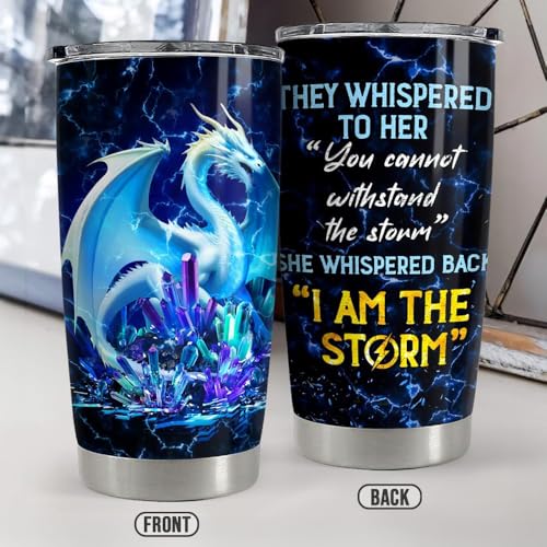 SANDJEST Dragon Tumbler 20oz Stainless Steel Insulated Coffee Travel Mug Cup for Women Mom Wife Dragon Gifts for Birthday Christmas Mother Day - color: Dragon