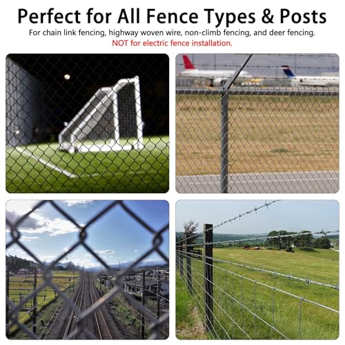 200 Pcs T Post Clips Kit, Metal Wire Fence Clip & 1 Drill Chuck, Galvanized Steel Tie Preformed T-Post Fence Clips 11 Gauge Fence Ties Fast Installation Farm Garden&Livestock Fencing T/U-Posts(Silver) - size: 200PCS