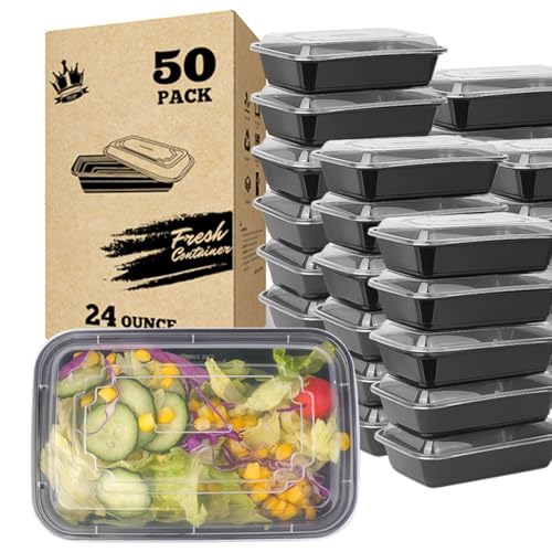 Meal Prep Containers With Lids, to Go Food Containers BPA Free, Stackable, Leak Resistant, Bento Box, Microwave, Dishwasher, Freezer Safe (24, ounces) - size: 24 Ounce