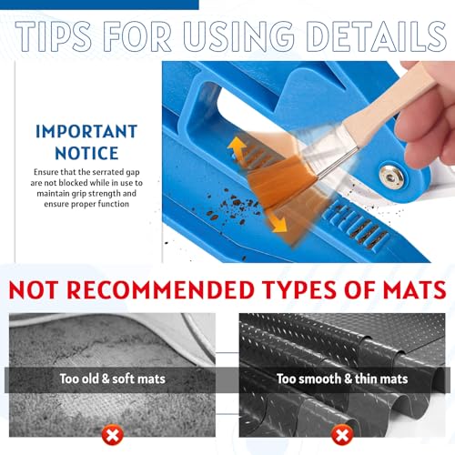 Touri 2 Pcs Horse Stall Mat Grippers, Heavy Duty Handlers | Movers Tool for Thick Rubber Gym Floor & Trailer Mat, Effortless Puller for Tack Room and Barn