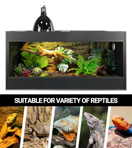 REPTI ZOO Lighting Combo Kit 160W Reptile Heat Lamp UVA UVB Bulbs for Reptiles and 8.5 Inch Reptile Light Fixture Dome Lamp Fixture Dome Light with Timer Tortoises/Snakes/Lizards/Bearded Dragons