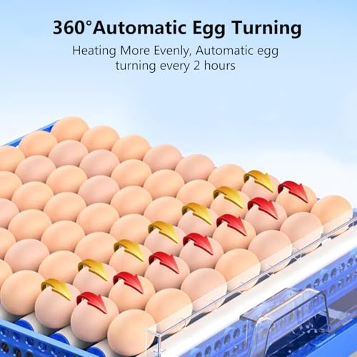 Automatic Eggs Incubator, Large Incubators for Hatching Eggs | Automatic Egg Turning & Temperature Control, Poultry Hatcher Machine for Chicken Duck Goose Quail Bird (128 Eggs) - size: 128 Eggs