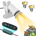 GOZILLA Reptile Heat Lamp, Turtle Lamp with 360°Rotatable Timing & Dimming Cycle Timer, 25W+50W UVA/UVB Reptile Light Bulbs for Reptile and Amphibian Tanks, Terrariums and Cages.(White) - color: Timer Dimmer-White