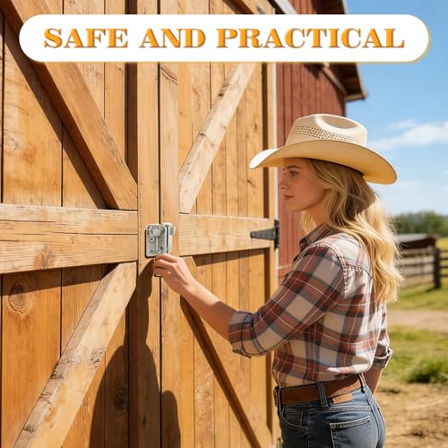 Alise Flip Latch Gate Latch,Heavy Duty Door Latch Barn Door Lock,Brushed | Stainless Steel Door Lock Latches for Wooden Fence Shed Barn Chicken Dog Cage Window Cabinet Backyard Garage - color: Brushed Nickel, size: Large Size