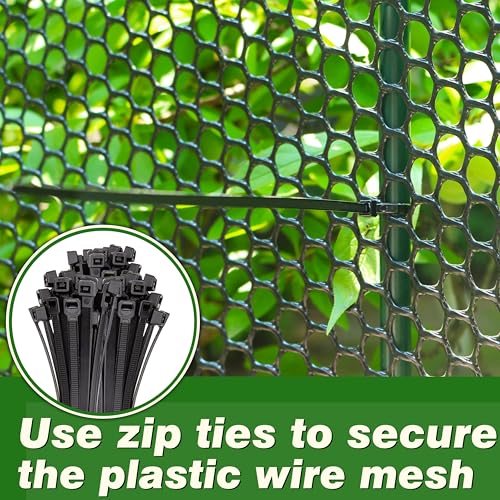 Gardzen Plastic Chicken Wire Mesh 16in x 10ft with 20pcs Ties | Durable Chicken Fence for Poultry, Garden Protection & DIY Crafting, Heavy-Duty Mesh Netting for Outdoor & Indoor Use - size: 16In x 10ft