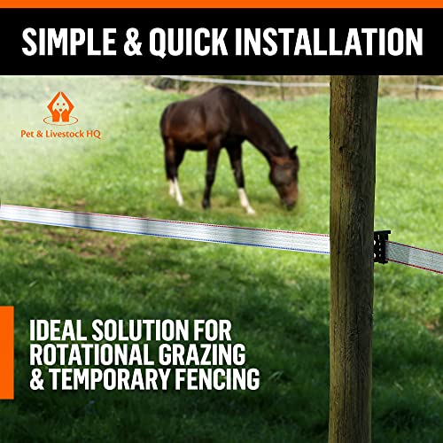 Electric Fence Tape for Livestock - Polytape Fencing Hot Wire with High Visibility - 3/4 Inch Wide 1640 Feet 500 Meter Length