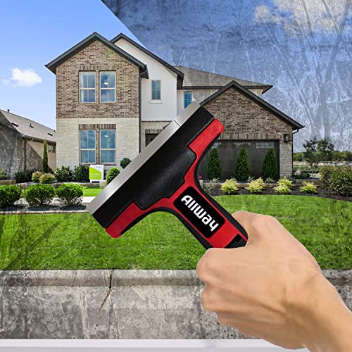 ALLWAY GTS-G Glass & Tile Scraper with Snap-On Blade Guard, 4" | Soft-Grip Handle, Easy Blade Change - style: Glass & Tile Scraper with Guard