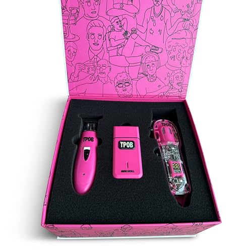 TPOB Slime 2 Barber Hair Clippers Trimmer Shaver Set for Men with Matte case and X Fade Blade (Pin) - color: Pin